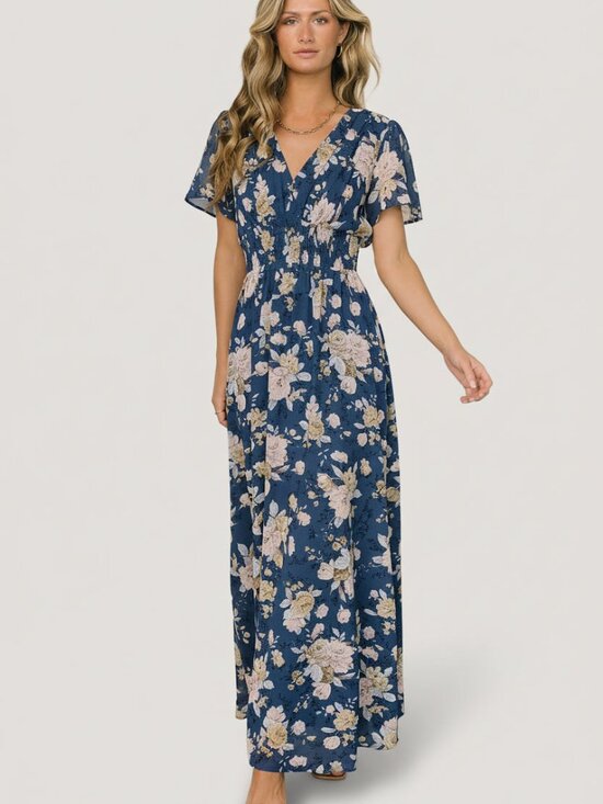 Baltic Born Dresses & Skirts - Baltic Born Birdie Maxi Dress | Blue + Blush Floral Size XLXL
